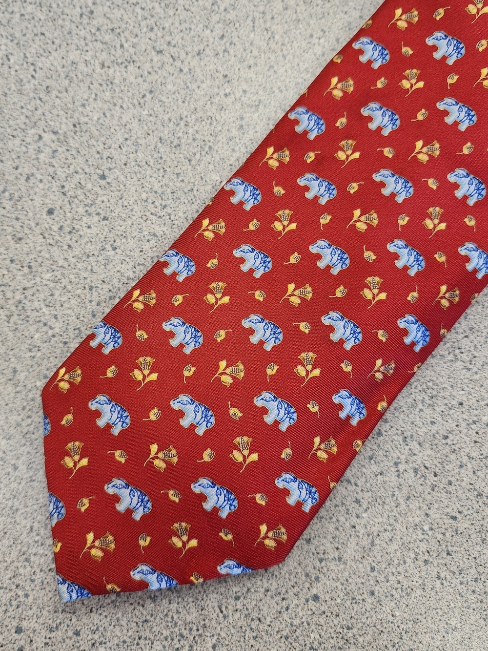 The Metropolitan Museum of Art Red Silk Elephant Print Tie MMA